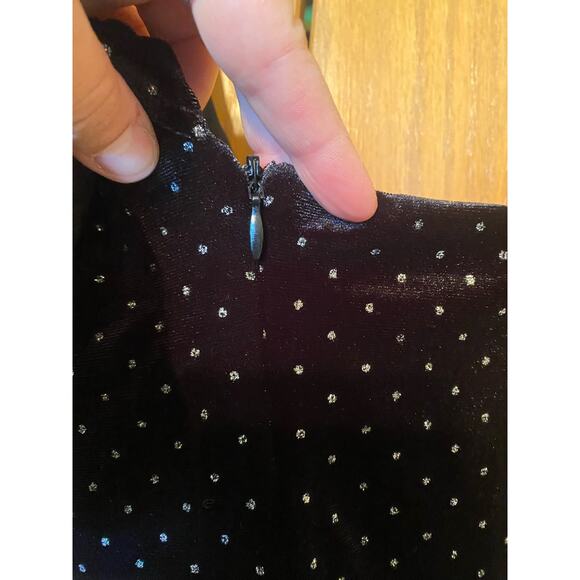 Lulus Pretty Glam Black Velvet Polka Dot One-Shoulder Mini Dress - Picture 8 of 10